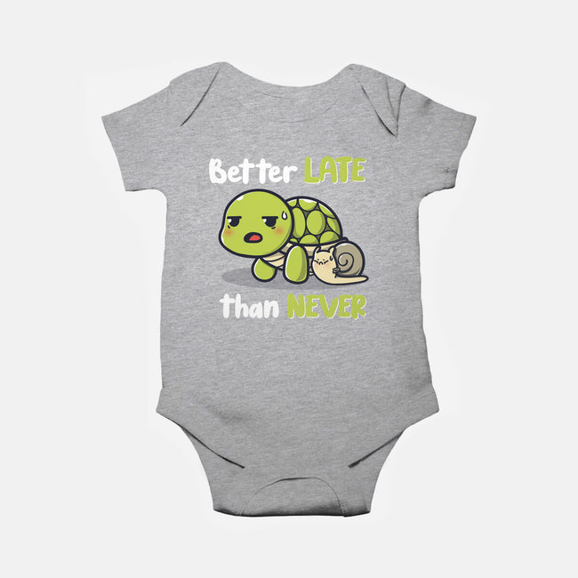 Better Late Than Never-Baby-Basic-Onesie-Freecheese