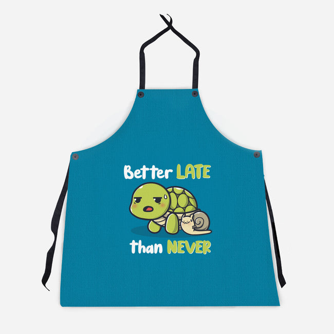 Better Late Than Never-Unisex-Kitchen-Apron-Freecheese