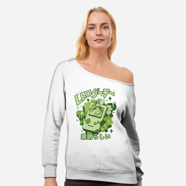 Retro Gamers Are Awesome-Womens-Off Shoulder-Sweatshirt-Kladenko