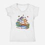 Walking Down The Stream-Womens-V-Neck-Tee-Xentee