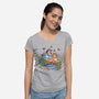 Walking Down The Stream-Womens-V-Neck-Tee-Xentee