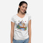 Walking Down The Stream-Womens-V-Neck-Tee-Xentee