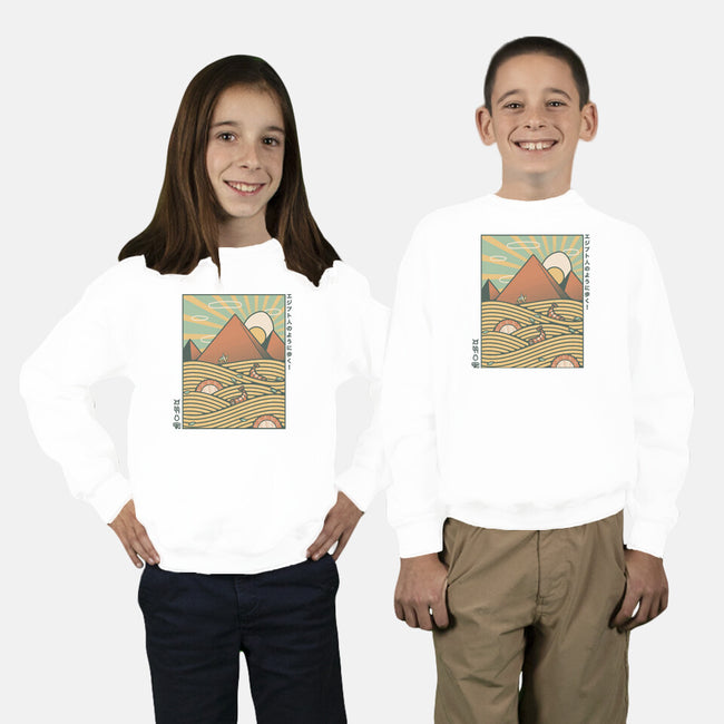 Egypt Mummy Ramen Pyramids-Youth-Crew Neck-Sweatshirt-tobefonseca