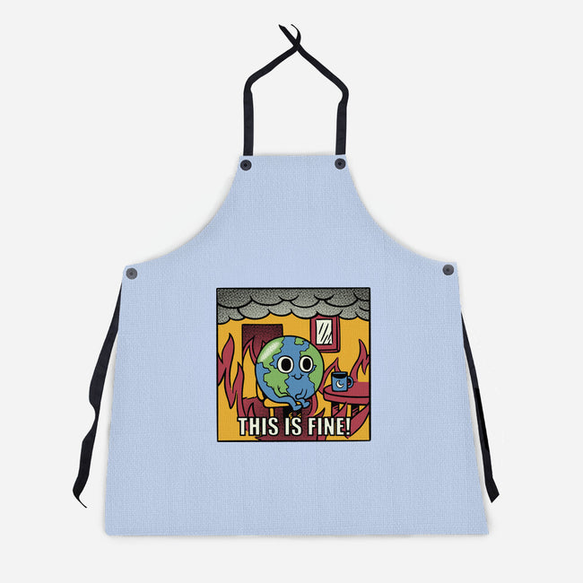 Earth It's Fine Room On Fire-Unisex-Kitchen-Apron-tobefonseca