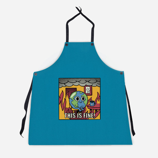 Earth It's Fine Room On Fire-Unisex-Kitchen-Apron-tobefonseca