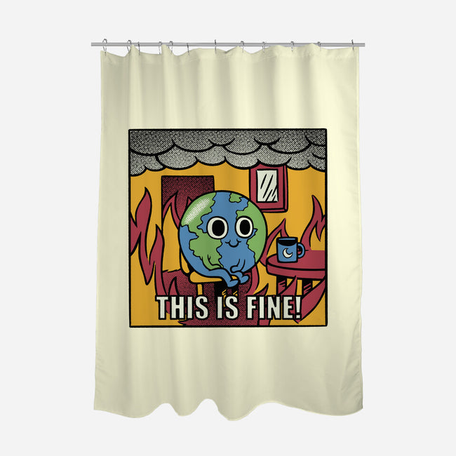 Earth It's Fine Room On Fire-None-Polyester-Shower Curtain-tobefonseca