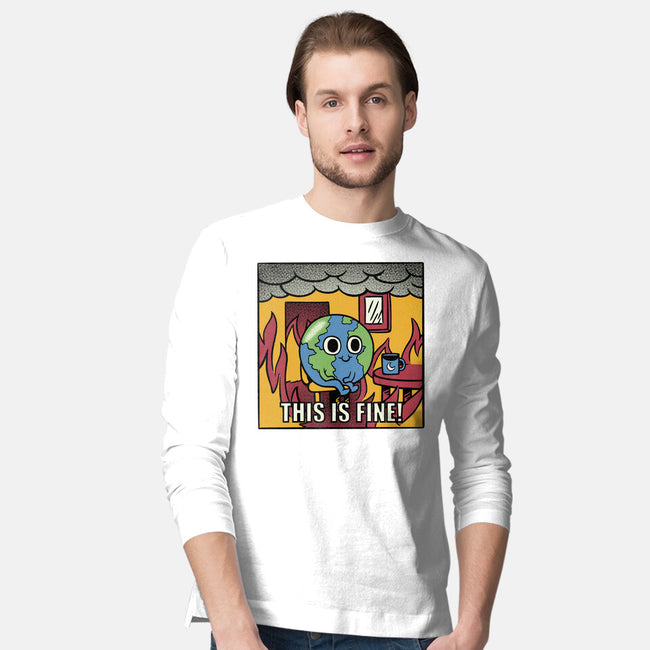 Earth It's Fine Room On Fire-Mens-Long Sleeved-Tee-tobefonseca