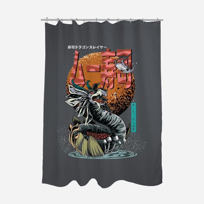 Dragon Sushi Slayer-None-Polyester-Shower Curtain-Kladenko