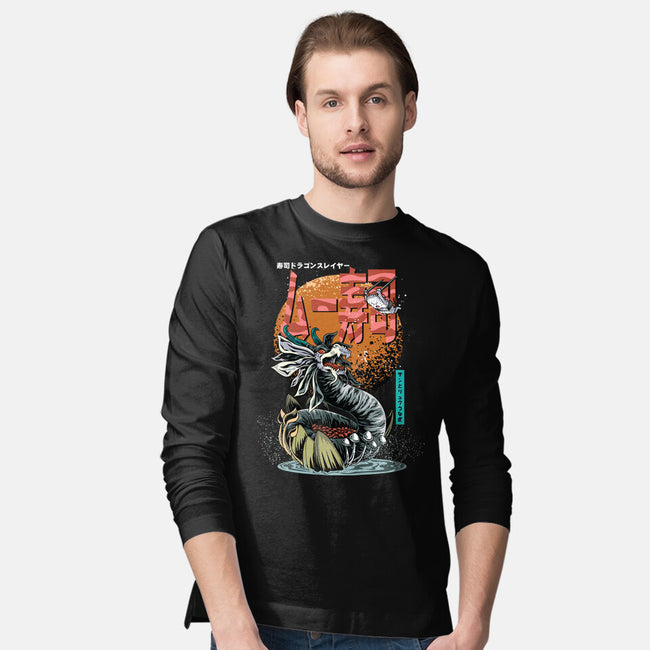 Dragon Sushi Slayer-Mens-Long Sleeved-Tee-Kladenko