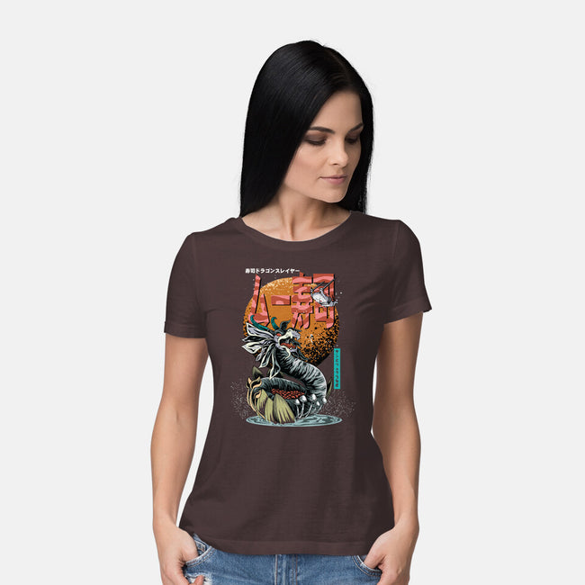 Dragon Sushi Slayer-Womens-Basic-Tee-Kladenko