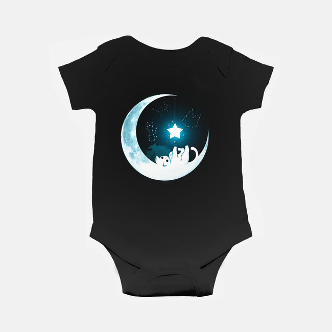 Kitten Moon Night-Baby-Basic-Onesie-Vallina84