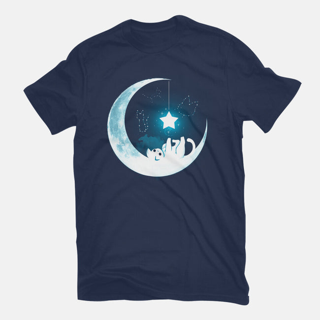 Kitten Moon Night-Womens-Basic-Tee-Vallina84