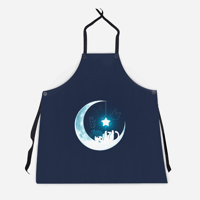 Kitten Moon Night-Unisex-Kitchen-Apron-Vallina84