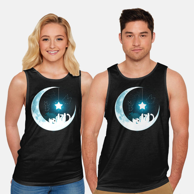 Kitten Moon Night-Unisex-Basic-Tank-Vallina84