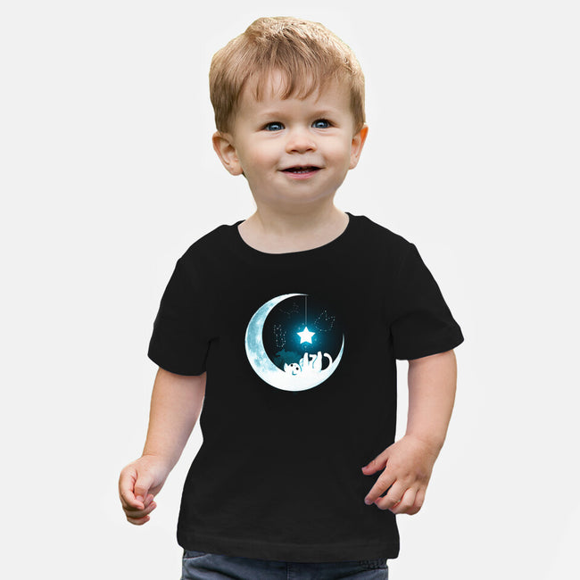 Kitten Moon Night-Baby-Basic-Tee-Vallina84