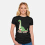 Dino-snore-Womens-Fitted-Tee-fanfreak1