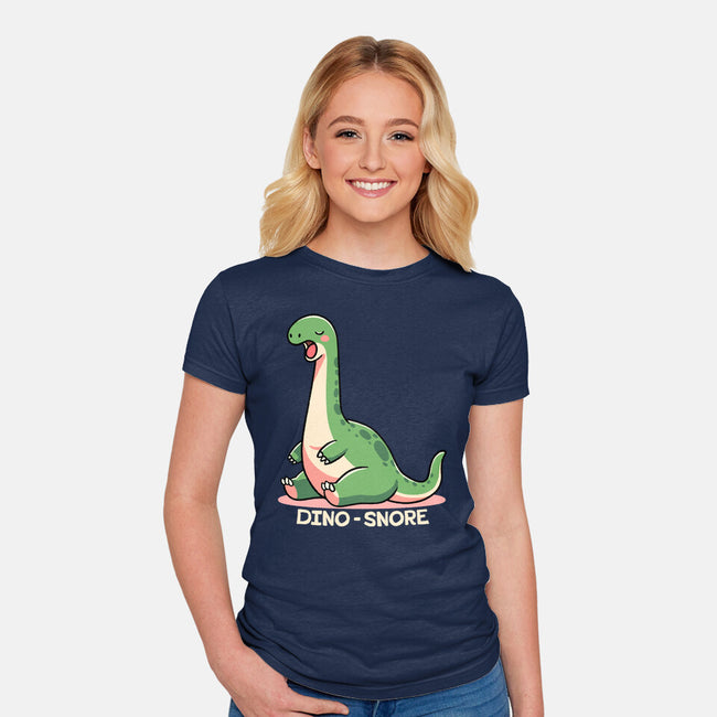 Dino-snore-Womens-Fitted-Tee-fanfreak1