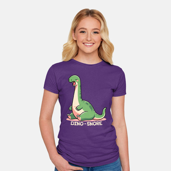 Dino-snore-Womens-Fitted-Tee-fanfreak1