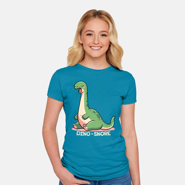 Dino-snore-Womens-Fitted-Tee-fanfreak1