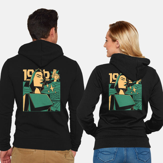 Polygonal Archeologist-Unisex-Zip-Up-Sweatshirt-estudiofitas