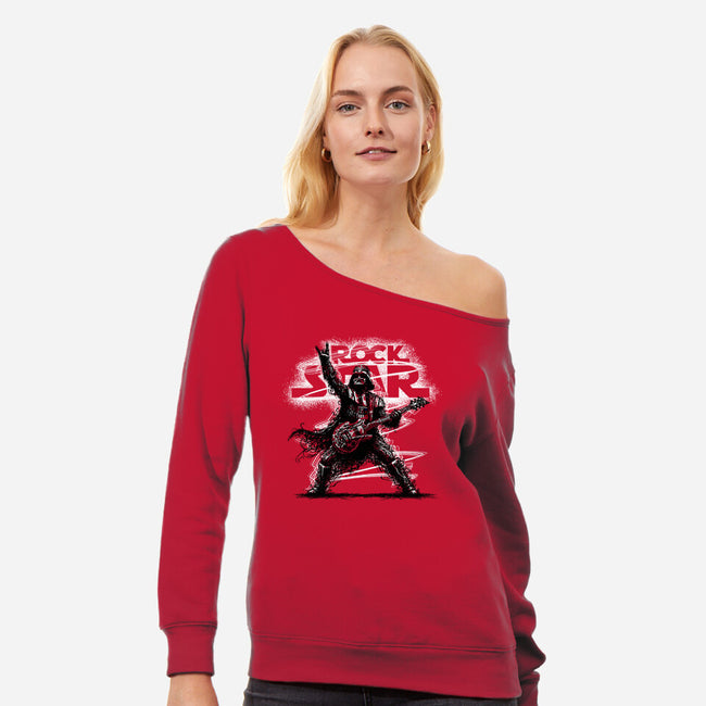 Rock Star Vader-Womens-Off Shoulder-Sweatshirt-alnavasord