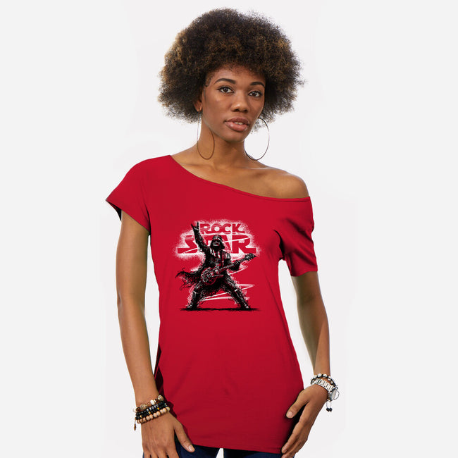 Rock Star Vader-Womens-Off Shoulder-Tee-alnavasord