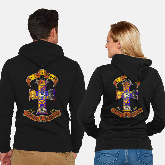 Guns N Droids-Unisex-Zip-Up-Sweatshirt-retrodivision