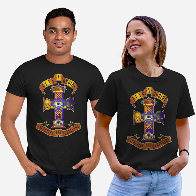 Guns N Droids-Unisex-Basic-Tee-retrodivision