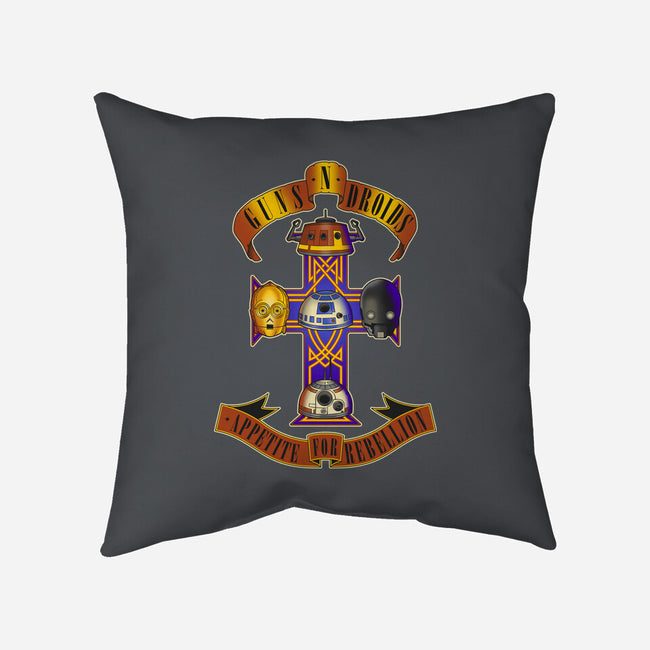 Guns N Droids-None-Removable Cover-Throw Pillow-retrodivision