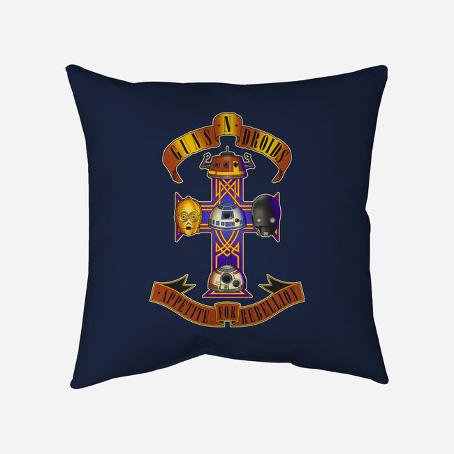 Guns N Droids-None-Removable Cover-Throw Pillow-retrodivision