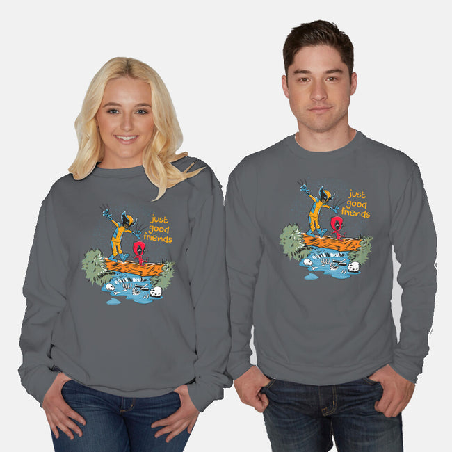 Just Good Friends-Unisex-Crew Neck-Sweatshirt-Gleydson Barboza