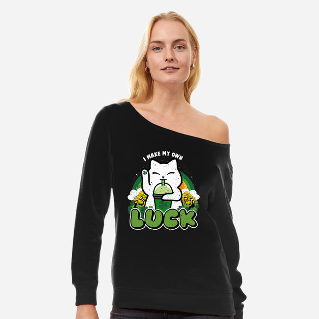 I Make My Own Luck-Womens-Off Shoulder-Sweatshirt-bloomgrace28