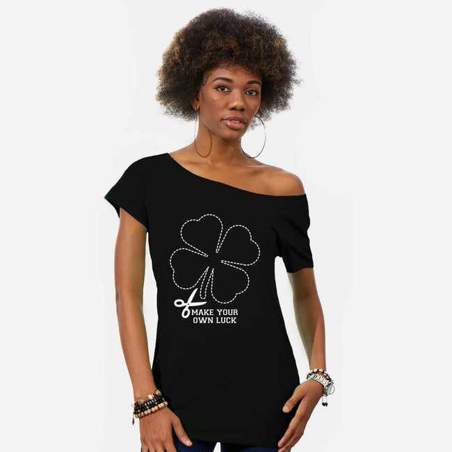 Make Your Own Luck-Womens-Off Shoulder-Tee-rocketman_art