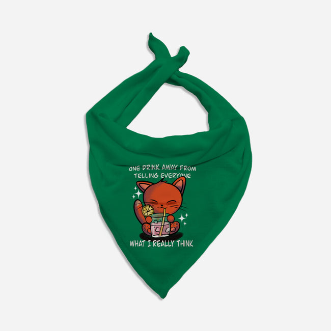 One Drink Away-Cat-Bandana-Pet Collar-fanfabio