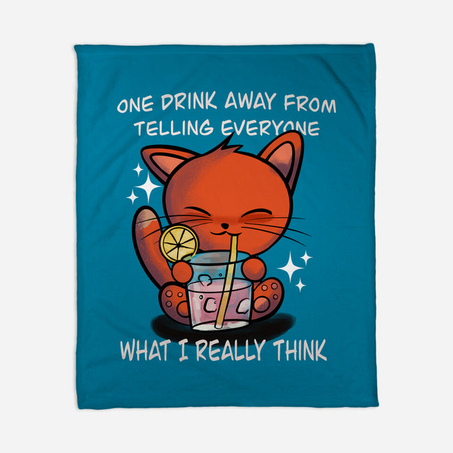 One Drink Away-None-Fleece-Blanket-fanfabio