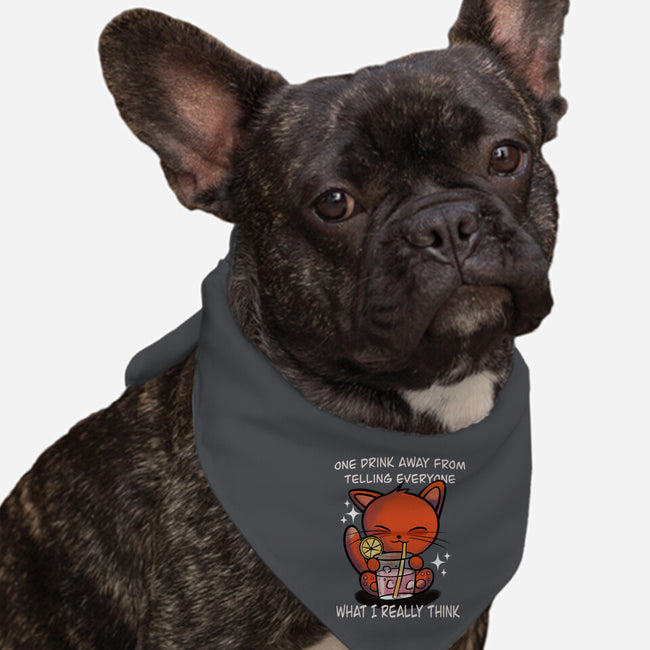 One Drink Away-Dog-Bandana-Pet Collar-fanfabio