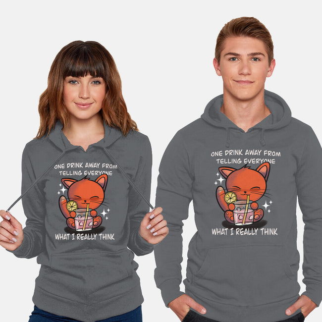 One Drink Away-Unisex-Pullover-Sweatshirt-fanfabio