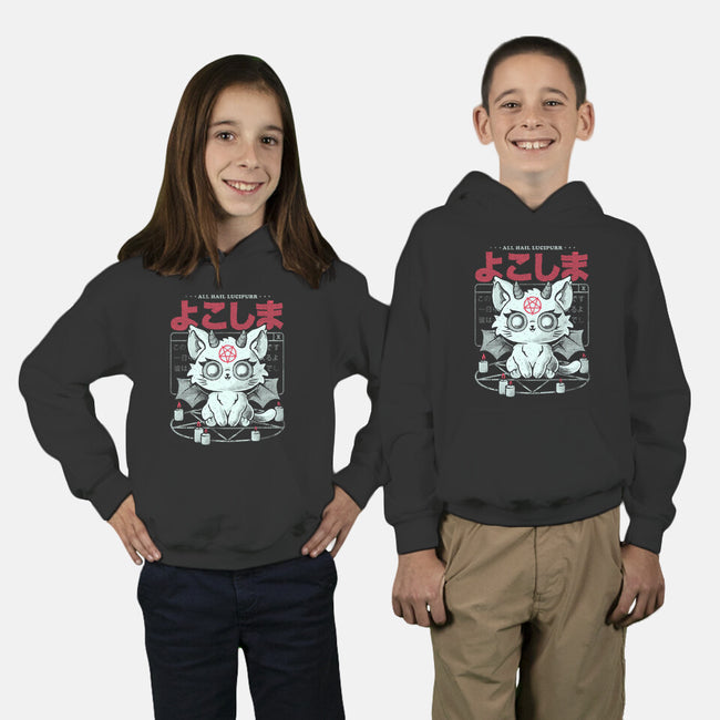 All Hail Lucipurr-Youth-Pullover-Sweatshirt-eduely