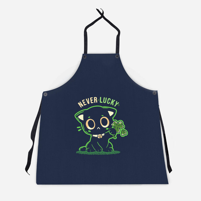 Never Lucky-Unisex-Kitchen-Apron-TechraNova