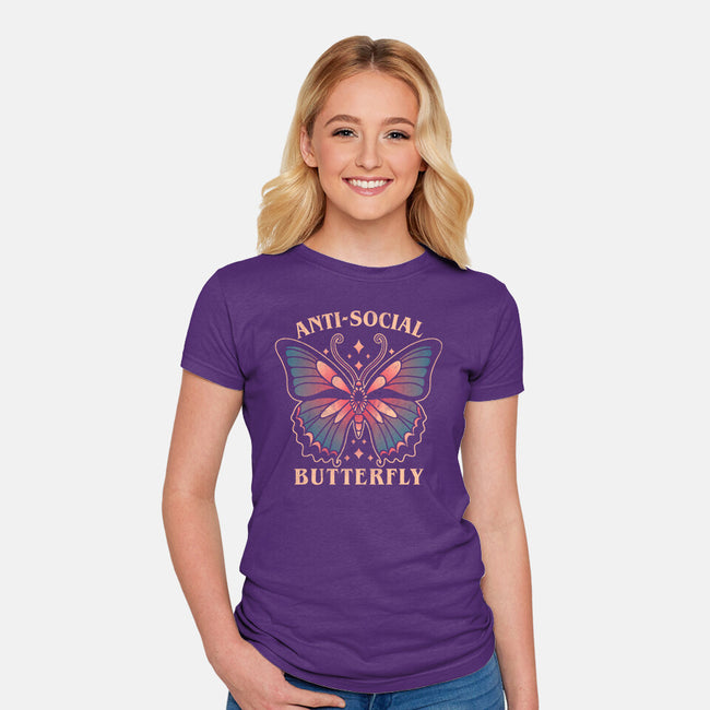 Anti-Social Butterfly-Womens-Fitted-Tee-fanfreak1