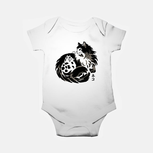 Sumi-e Cats-Baby-Basic-Onesie-fanfreak1