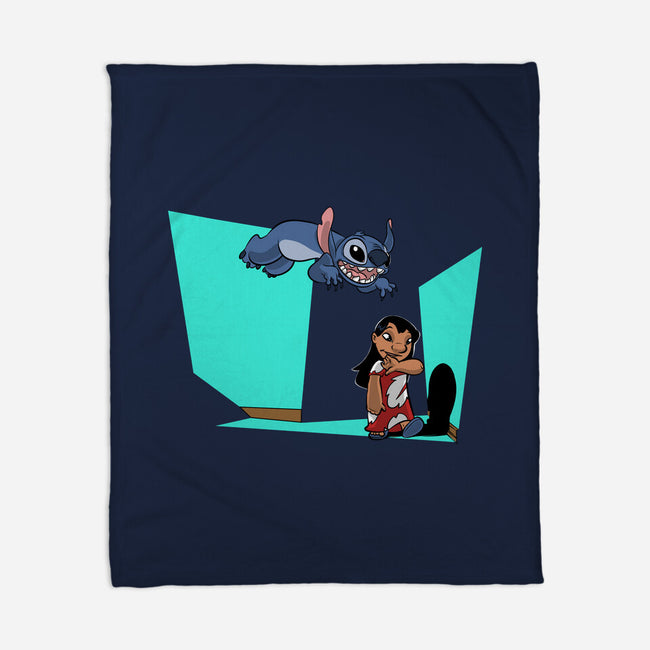 Alien And Girl-None-Fleece-Blanket-zascanauta