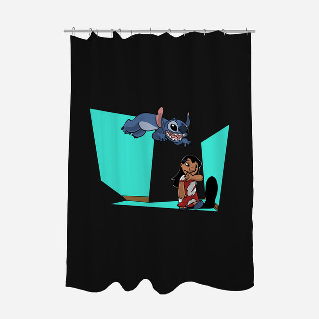 Alien And Girl-None-Polyester-Shower Curtain-zascanauta