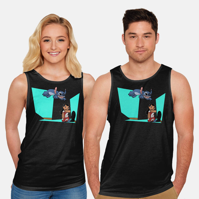 Alien And Girl-Unisex-Basic-Tank-zascanauta