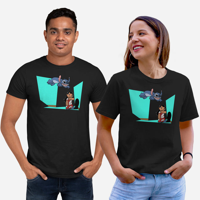 Alien And Girl-Unisex-Basic-Tee-zascanauta