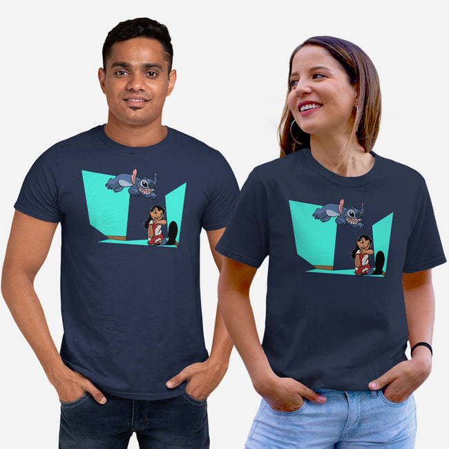 Alien And Girl-Unisex-Basic-Tee-zascanauta