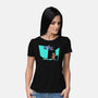 Alien And Girl-Womens-Basic-Tee-zascanauta