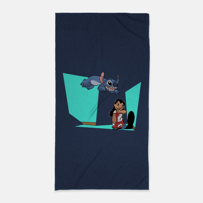 Alien And Girl-None-Beach-Towel-zascanauta