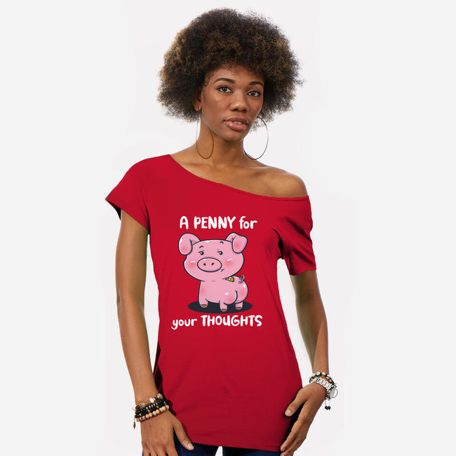 One Penny-Womens-Off Shoulder-Tee-Freecheese