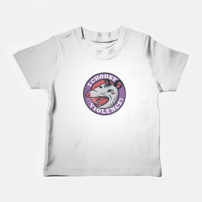 I Choose Violence Opossum-Baby-Basic-Tee-tobefonseca